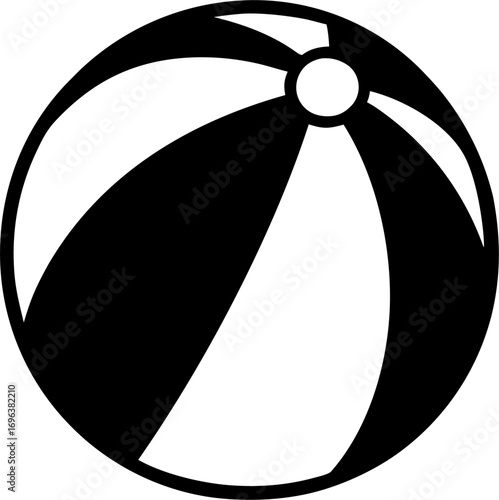 Beach Ball Silhouette Clipart | Tropical Vacation Graphic Art