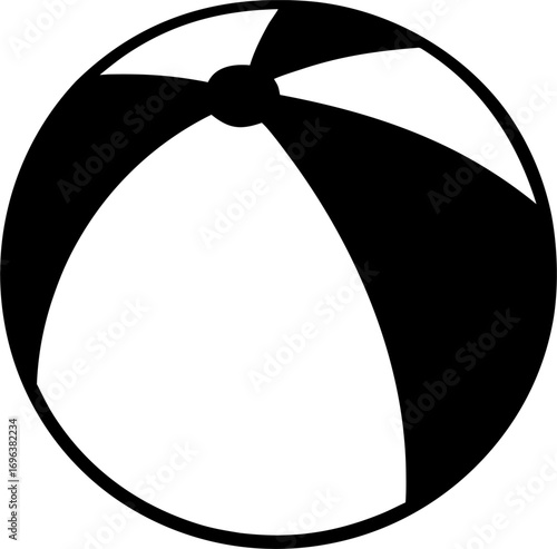 Beach Ball Silhouette Clipart | Tropical Vacation Graphic Art