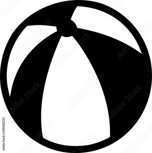 Beach Ball Silhouette Clipart | Tropical Vacation Graphic Art