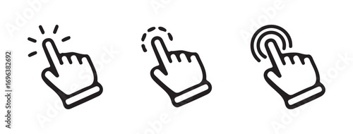 Interactive Touch and Click Vector Icons