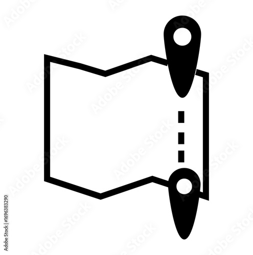 map pointer with plan map vector illustration outline icon