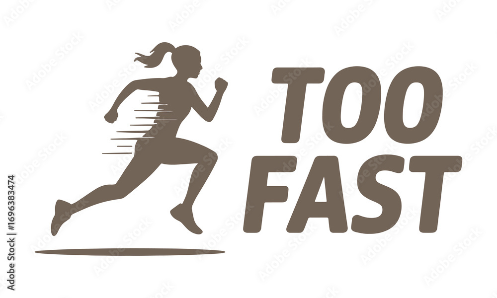 Fototapeta premium Too Fast Speed Warning Icon And Text