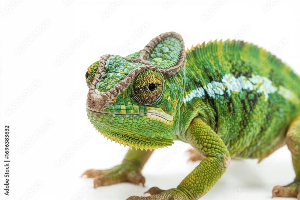 Obraz premium Lizard with color-changing skin on a plain backdrop