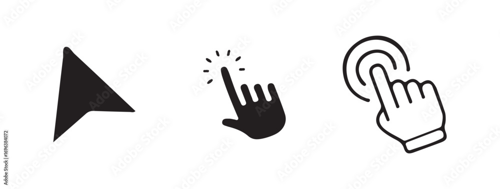 Fototapeta premium Icon Set of Human Hand Gestures in Simple Design