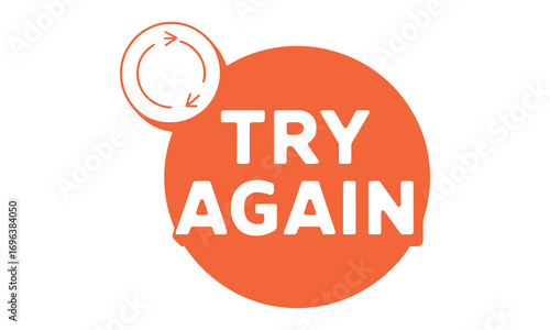 Motivational graphic: "Try Again" with a checkmark.	