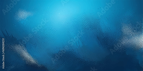 Blue abstract background with rays of light and underwater ocean elements