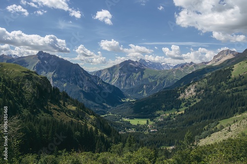 Scenic panorama of a white-skinned region