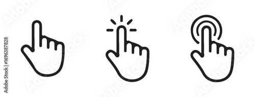 Digital Touch and Click Symbols for Web and App Design