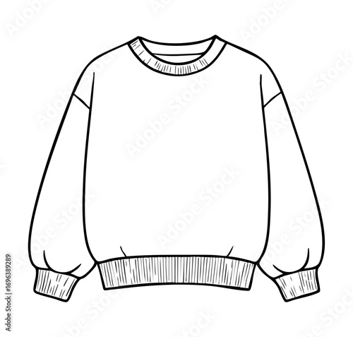 Flat illustration, An isolated design of a garment, specifically a plain, 