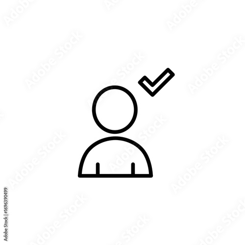 Simple vector illustration of an avatar with a checkmark