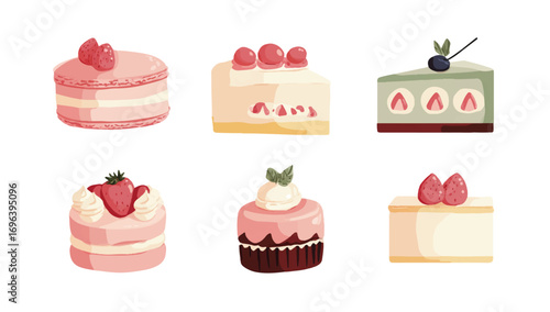 Delicious and colorful assorted desserts featuring cakes slices and cupcake variations for sweet tooth cravings delight