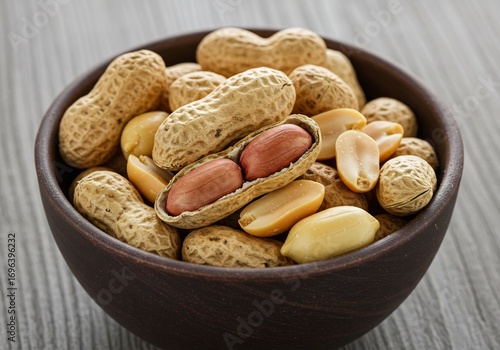 Wallpaper Mural 落花生　茶色ボウルいっぱい　新鮮なナッツ Torontodigital.ca