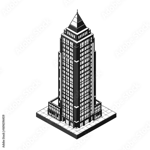 Vector drawing of an urban skyscraper