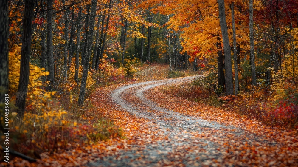 Fototapeta premium Autumn forest road