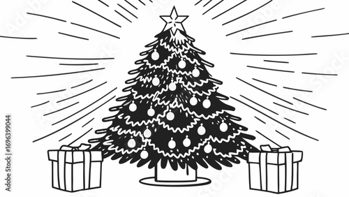 christmas tree vector illustration