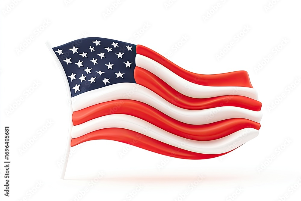 Obraz premium American flag waving proudly in the breeze