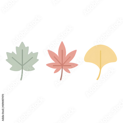 パステル秋の葉デザイン｜Pastel Autumn Leaves