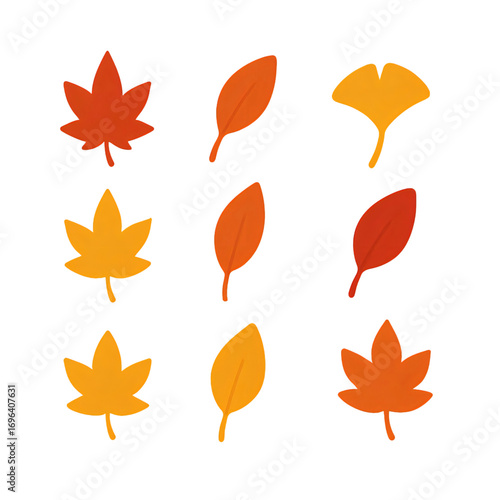 シンプルな秋の葉コレクション｜Simple Autumn Leaves Collection