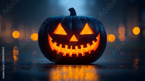 Glowing Jack-o’-Lantern Pumpkin | Halloween Decoration with Candle Light