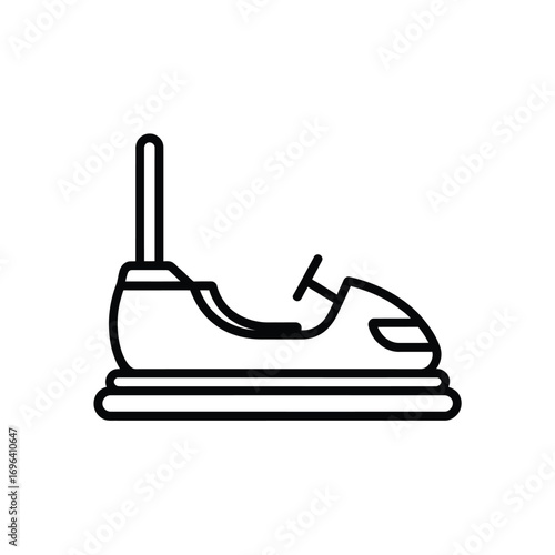Simple line art icon of a bumper car