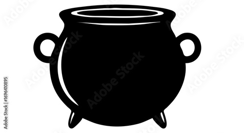 Cauldron simple black vector design halloween illustration