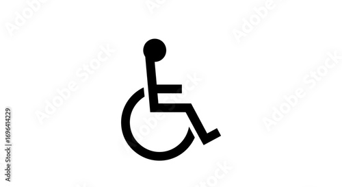 Wheelchair icon featuring a person with disability in simple design  