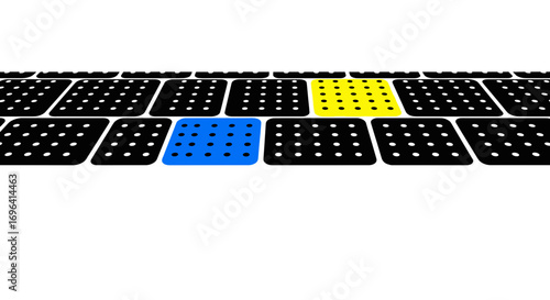 Black keyboard with colorful keys on a transparent background  
