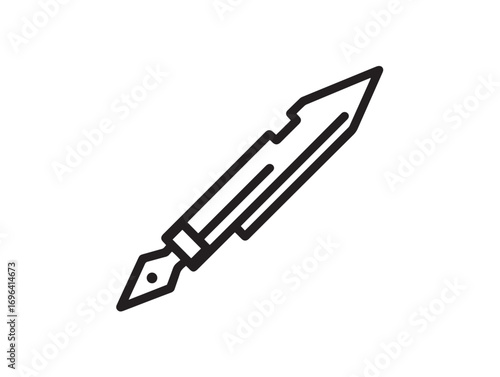 Modern Grafting Knife Symbol in Crisp Vector Line Drawing