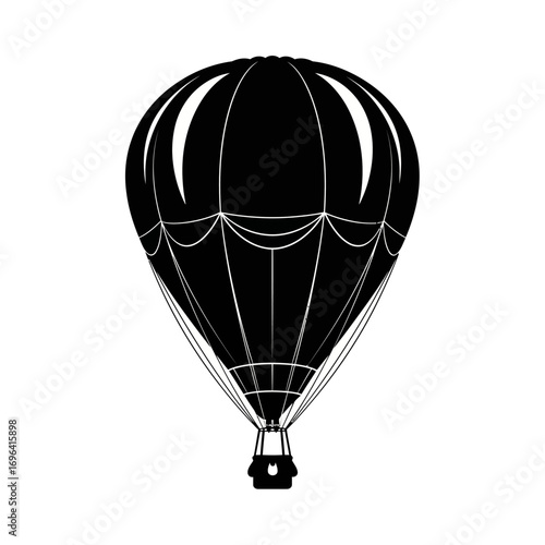 Soaring adventure awaits as a classic hot air balloon ascends gracefully against a pristine white backdrop, symbolizing freedom and exploration for your next project.