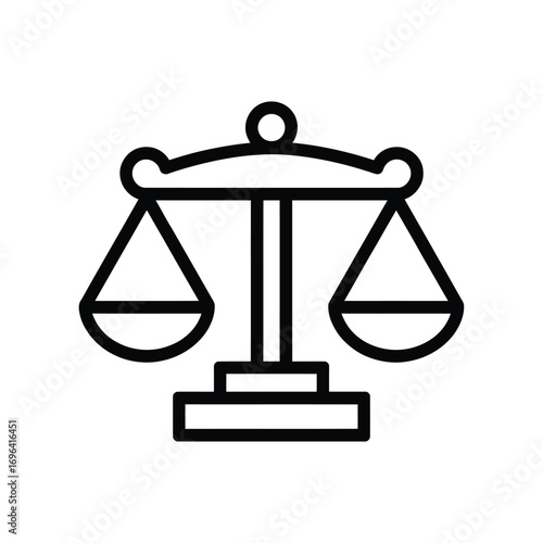 Icon of a balance scale representing justice and law