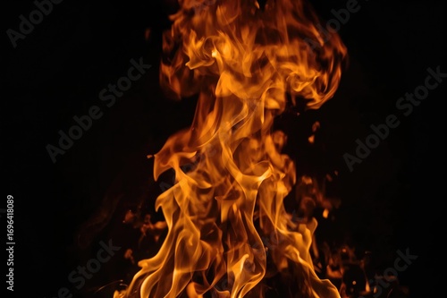 Bright yellow and red flame...