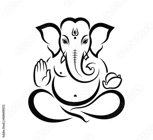 Illustration of ganesha in a meditative pose