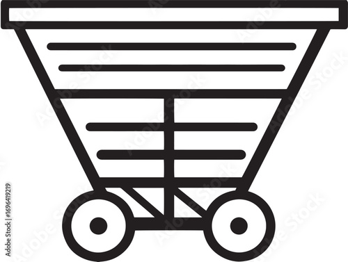 Classic Grain Cart Symbol in Clean Elegant Vector Format