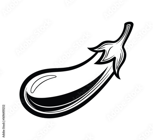 Stylized eggplant illustration, showcasing its shape