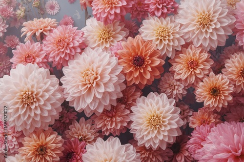 Varied pink, orange, and wh...
