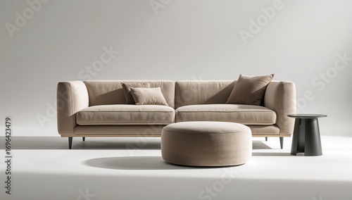 Comfortable couch and ottom...
