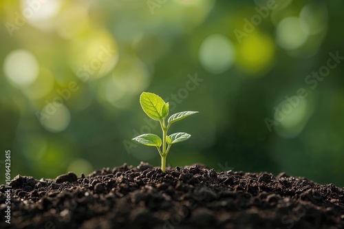Green plant thriving in ear...