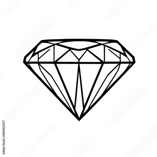 Sparkling brilliant cut diamond, a precious luxury gemstone, isolated on a white background