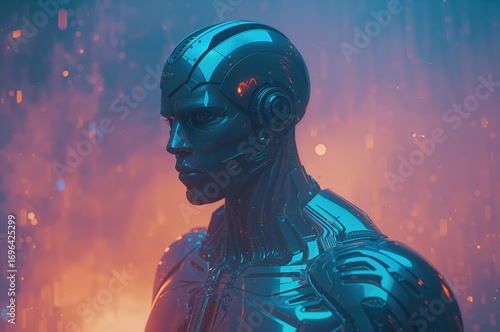 Futuristic Android in Vibra...