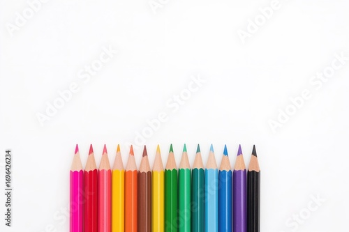 Vibrant color pencils arran...