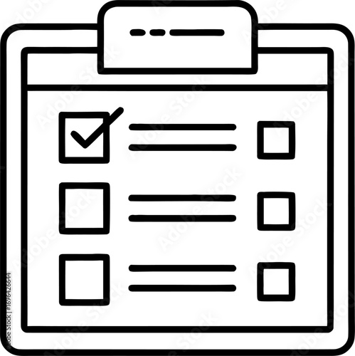 Task manager outline icon vector on white background 