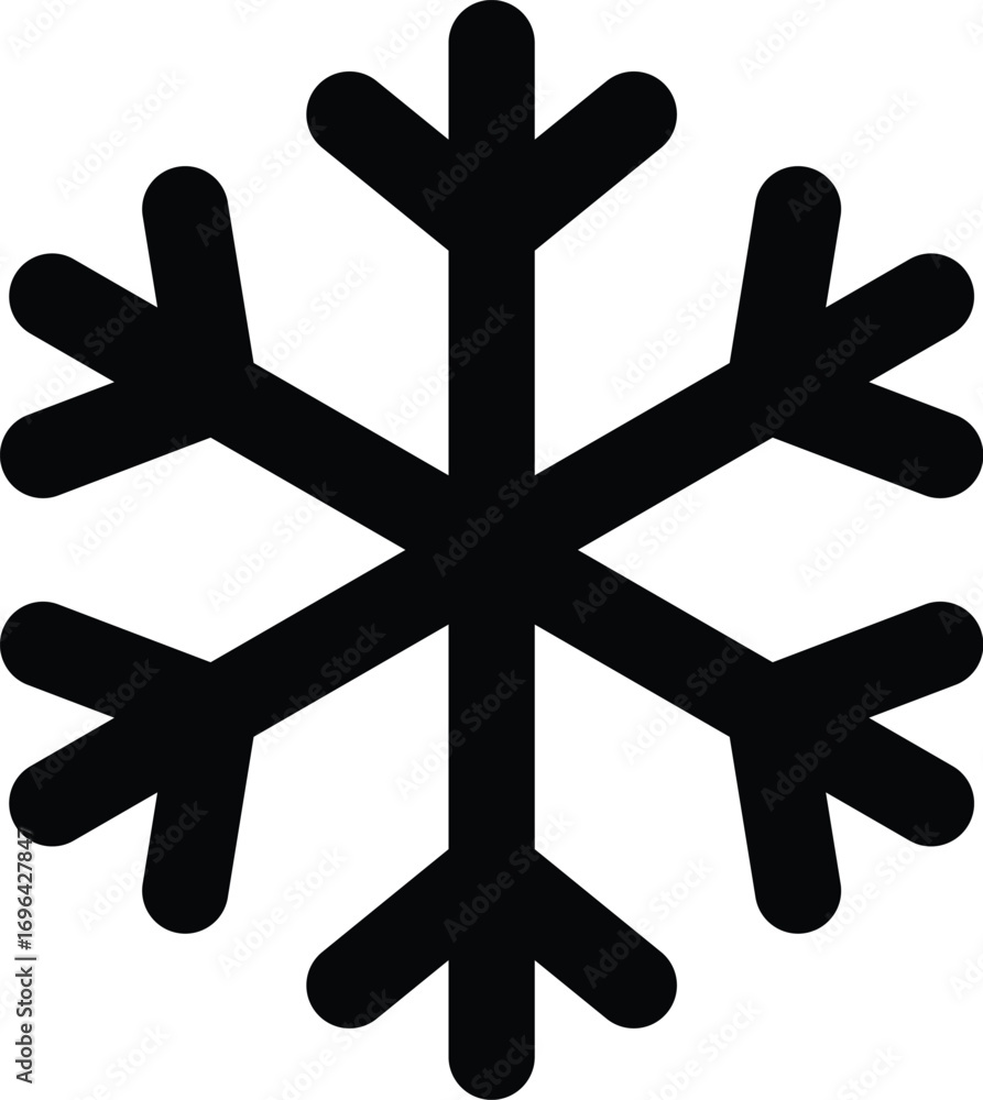 Obraz premium Simple snowflake icon illustration