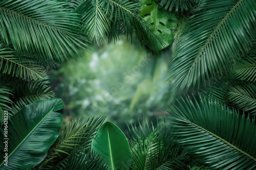 Creative layout of tropical...