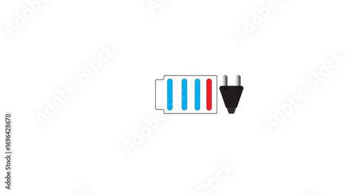 Symbolic Depiction of Battery Charging Status and Power Connection Illustrating Electrical Device Operation and Energy Replenishment