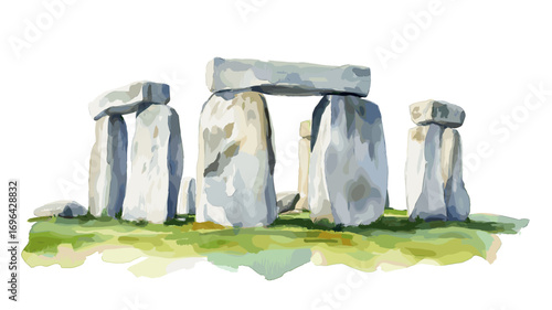 Stonehenge. Stonehenge watercolor vector illustration