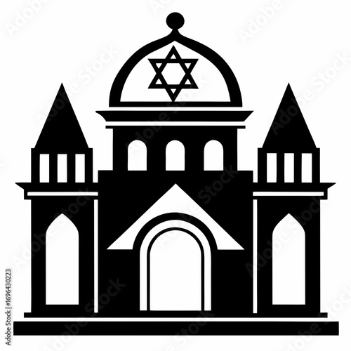 Synagogue a simple vector clean black silhouette design white background