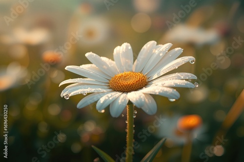 Dew-Kissed Daisy Against a ...