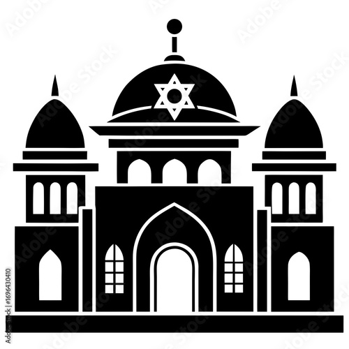 Synagogue a simple vector clean black silhouette design white background