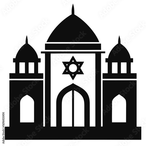 Synagogue a simple vector clean black silhouette design white background