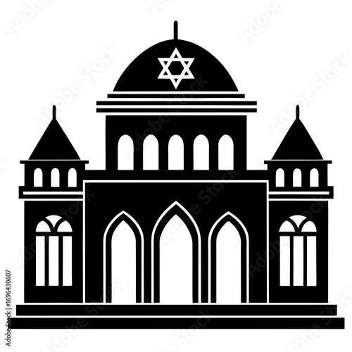 Synagogue a simple vector clean black silhouette design white background